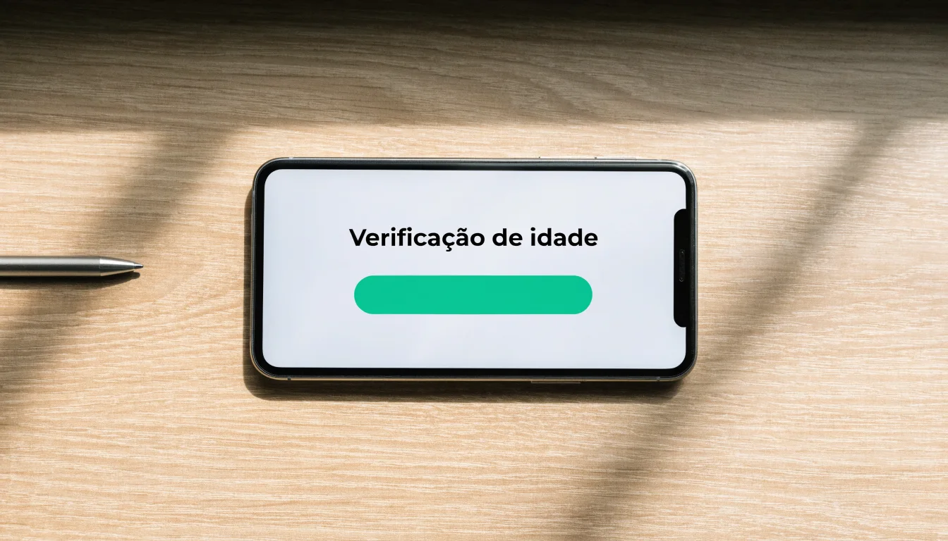 Uma folha de licença em papel com um selo vermelho, pousada numa secretária de madeira ao lado de uma caneta